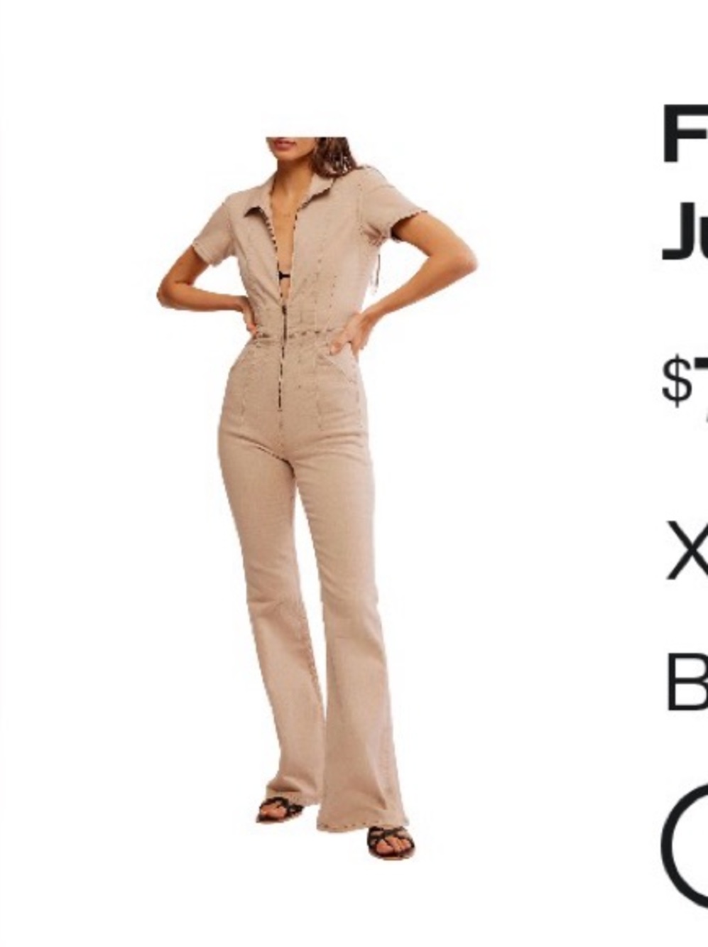 Free People Flared Denim Jumpsuit